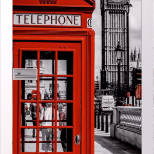 JOKA Glastür Britain Fläche Keramischer Fotoprint inklusive Weißlack Zarge
