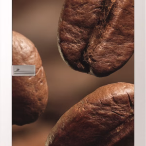 JOKA Glastür Kaffee Fläche Keramischer Fotoprint inklusive Weißlack Zarge