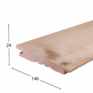 Keilspundprofil Fichte/Tanne 14,6 x 24 x 4200 mm