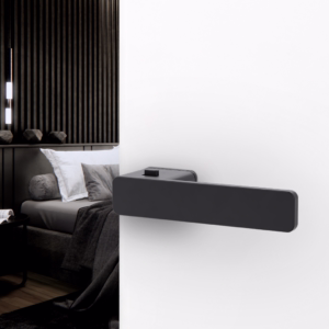 Rosettenlose Türgriffgarnitur von Griffwerk R8 ONE smart2lock Graphitschwarz rechts | R8 One Schraubtechnik Graphitschwarz rosettenlos smart2lock | R8 ONE MADE BY GRIFFWERK Graphitschwarz smart2lock
